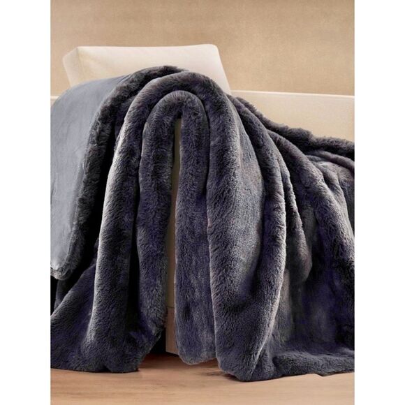 Frye Other - NEW FRYE FAUX FUR THROW Plush Blanket 60”x 70” Grey Cozy Comfy Machine Washable
